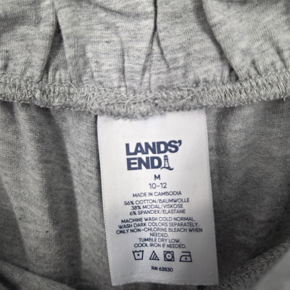 Lands End Womens M 10-12 Comfort Jersey Knit Pajamas Top + Pants Gray Set - Picture 5 of 8